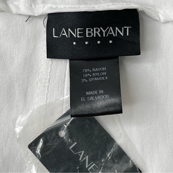 Lane Bryant White Straight Leg Pants Flat Front, New w/ Tags, Size 16 - Picture 6 of 10